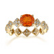 Gouden ring met een Ban Ka Cha oranje Saffier