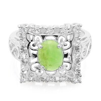Zilveren ring met een keizerlijk chrysopraas