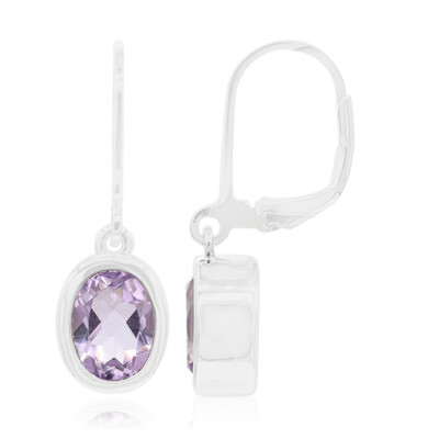 Zilveren oorbellen met lavendel amethisten (MONOSONO COLLECTION)