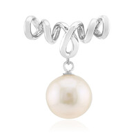 Zilveren hanger met een Witte zoetwater kweekparel