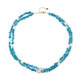 Zilveren halsketting met neon blauwe apatieten (Riya)