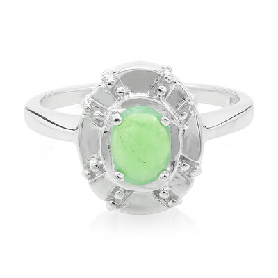 Zilveren ring met een keizerlijk chrysopraas