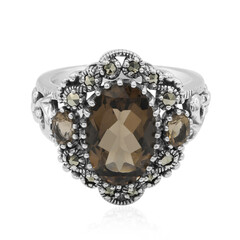 Zilveren ring met een rookkwarts