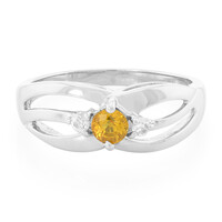 Zilveren ring met een gele saffier