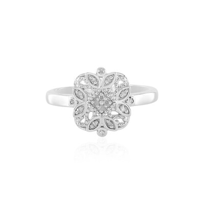 Zilveren ring met I2 (J) Diamanten