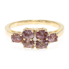 Gouden ring met Onverhitte Padparadscha Saffieren (AMAYANI)