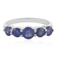Zilveren ring met een Madagaskar Blauwe Saffier