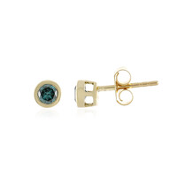 Gouden oorbellen met Hemelsblauwe I4 diamanten