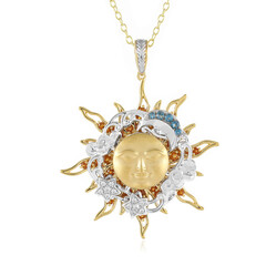 Zilveren halsketting met Madeira citrienstenen (Gems en Vogue)