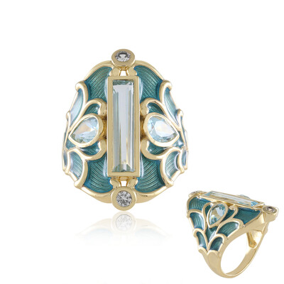 Zilveren ring met een hemel-blauwe topaas (Adela Silber)