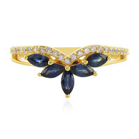Zilveren ring met Madagaskar Blauwe Saffieren