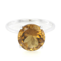 Zilveren ring met een cognac kwarts