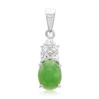 Zilveren hanger met een keizerlijk chrysopraas