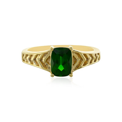 Zilveren ring met een Russische diopsied