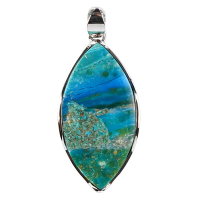 Zilveren hanger met een Blauwe Atacama Opaal
