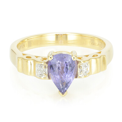 Gouden ring met een Onverhitte saffier (AMAYANI)