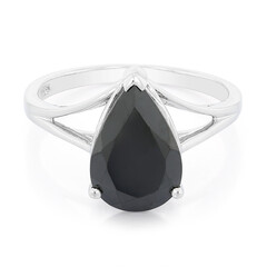 Zilveren ring met een zwarte spinel