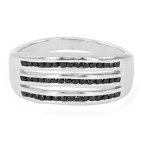 Zilveren ring met zwarte spinelstenen