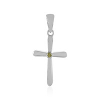 Zilveren hanger met een I3 Gele Diamant