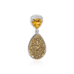 Zilveren hanger met een Gouden Glitter Agaat
