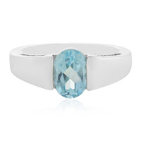 Zilveren ring met een hemel-blauwe topaas