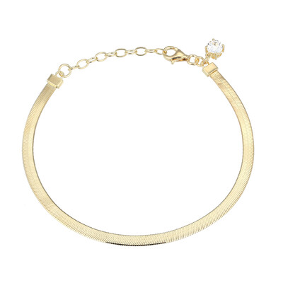 Zilveren armband met een witte topaas