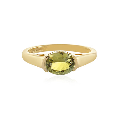 Gouden ring met een gele tanzaniet