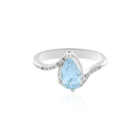 Zilveren ring met een aquamarijn