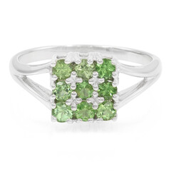Zilveren ring met Merelani munt granaten