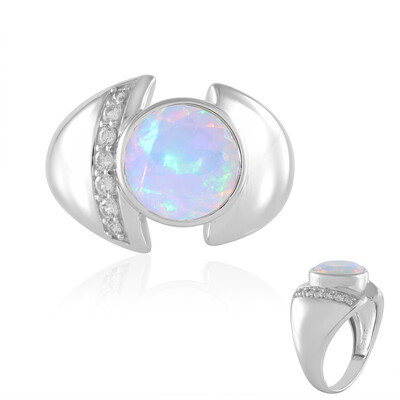 Zilveren ring met een AAA Welo-opaal (de Melo)