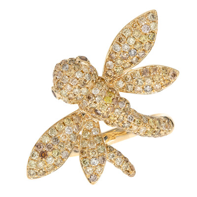 Gouden ring met SI2 Fancy Diamanten (CIRARI)