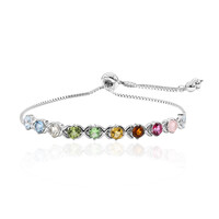 Zilveren armband met hemel-blauwe topaasstenen