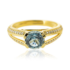 Gouden ring met een Santa Maria-aquamarijn (de Melo)