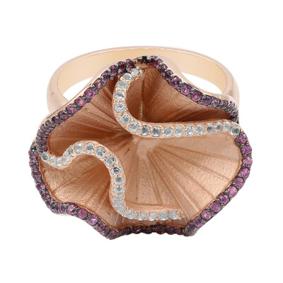 Zilveren ring met rhodolieten