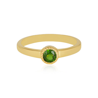 Zilveren ring met een Russische diopsied