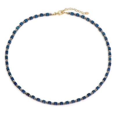 Zilveren halsketting met Royal Blue Hematieten