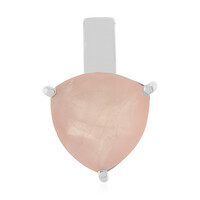 Zilveren hanger met een rozen kwarts