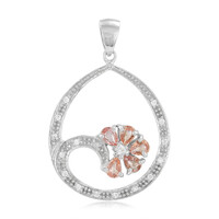 Zilveren hanger met Padparadscha saffieren