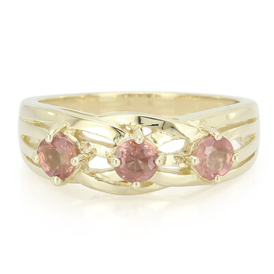 Gouden ring met Onverhitte Padparadscha Saffieren