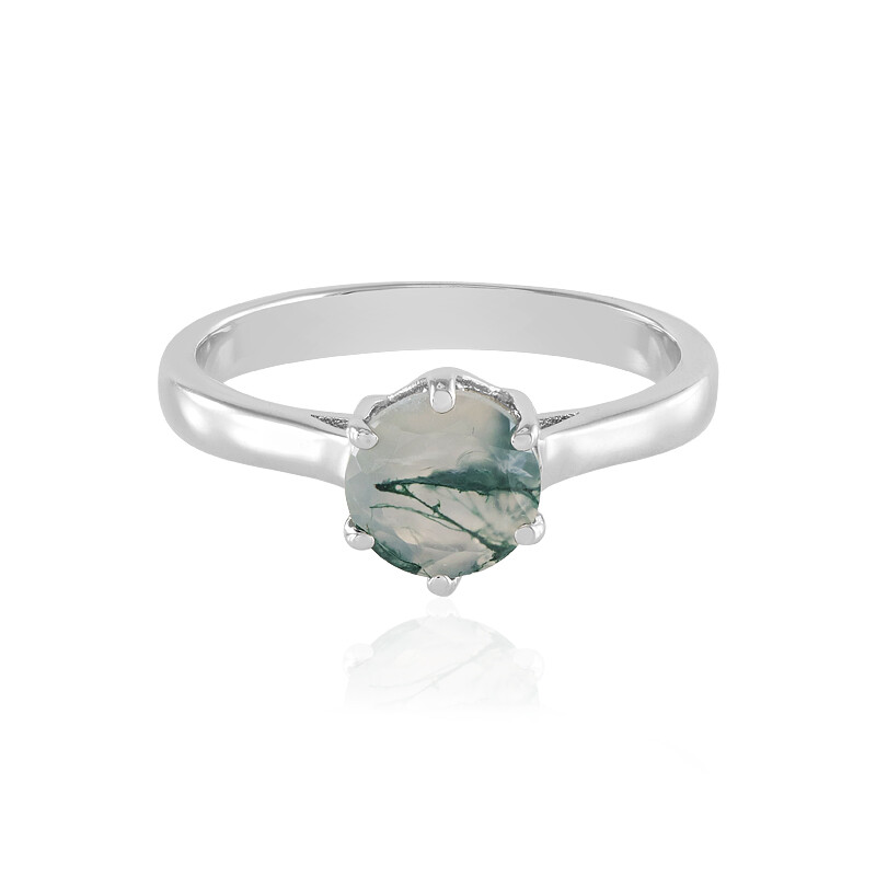 Cambodjaanse zirkoon platina-geplateerd zilveren ring, 1.235ct