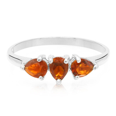 Zilveren ring met Queretaro Kersen Vuur Opalen