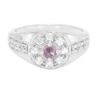 Zilveren ring met een Onverhitte Purper Saffier