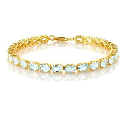 Zilveren armband met hemel-blauwe topaasstenen