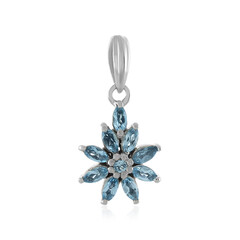 Zilveren hanger met Zwitsers-blauwe topaasstenen