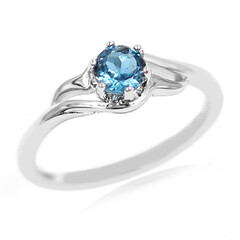 Zilveren ring met een Londen-blauwe topaas