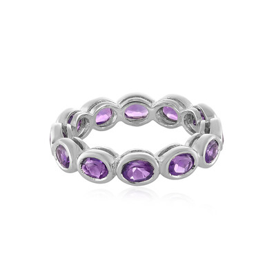 Zilveren ring met amethisten