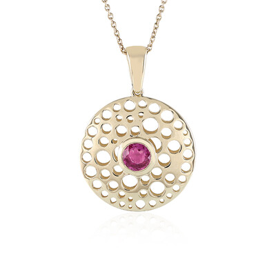 Gouden halsketting met een Madagaskar Roze Saffier (Ornaments by de Melo)