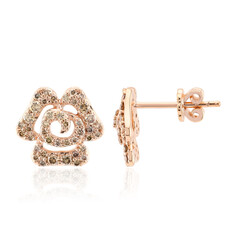 Gouden oorbellen met SI1 Argyle Rose De France Diamanten