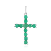Zilveren hanger met een Groene onyx