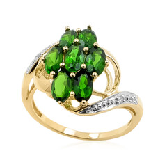 Gouden ring met Russische diopsiedstenen